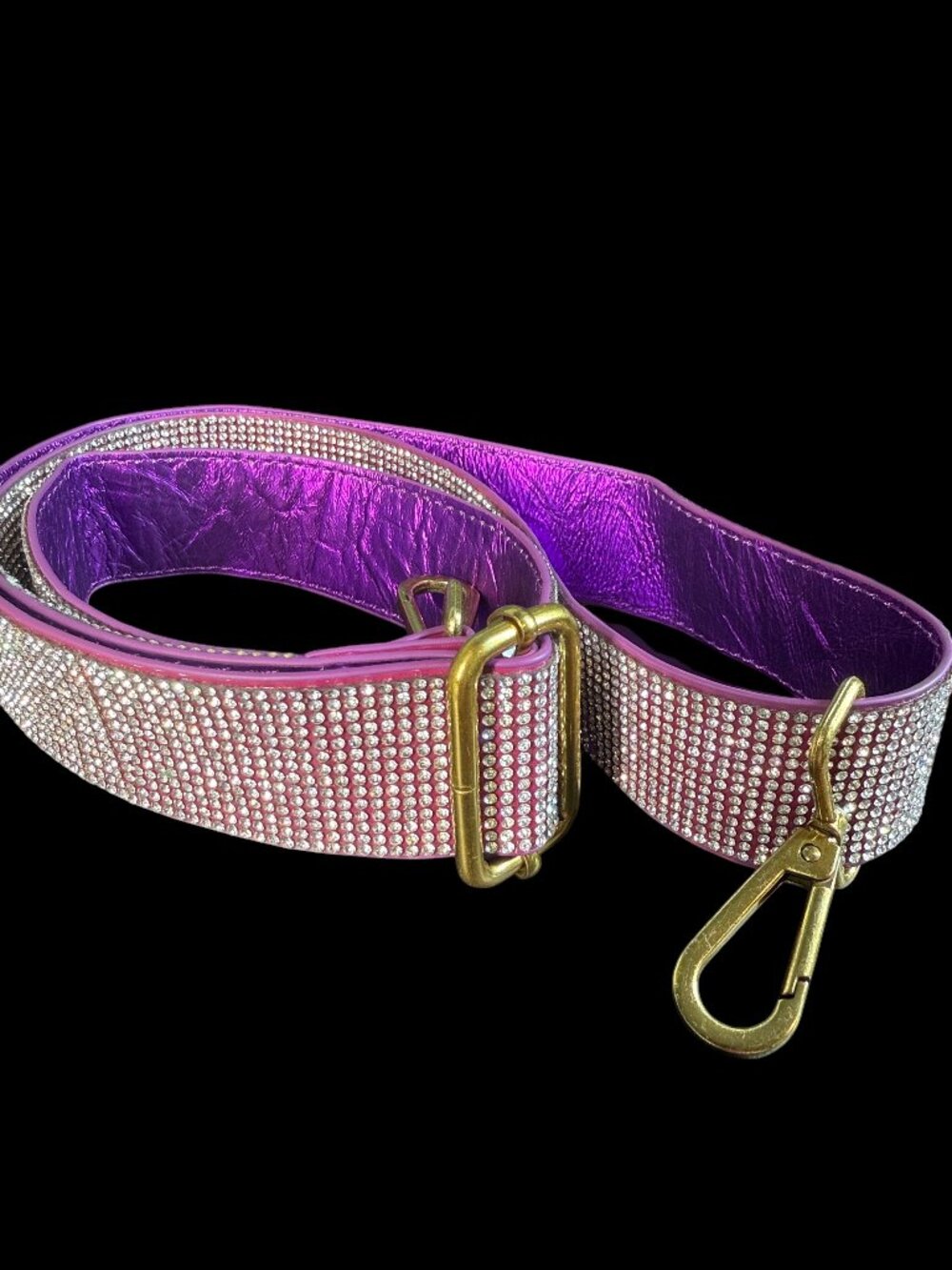 Sharif Legacy Leather Crossbody Bag Bedazzled Guitar Strap & Sharif Bag Charm - Picture 17 of 17